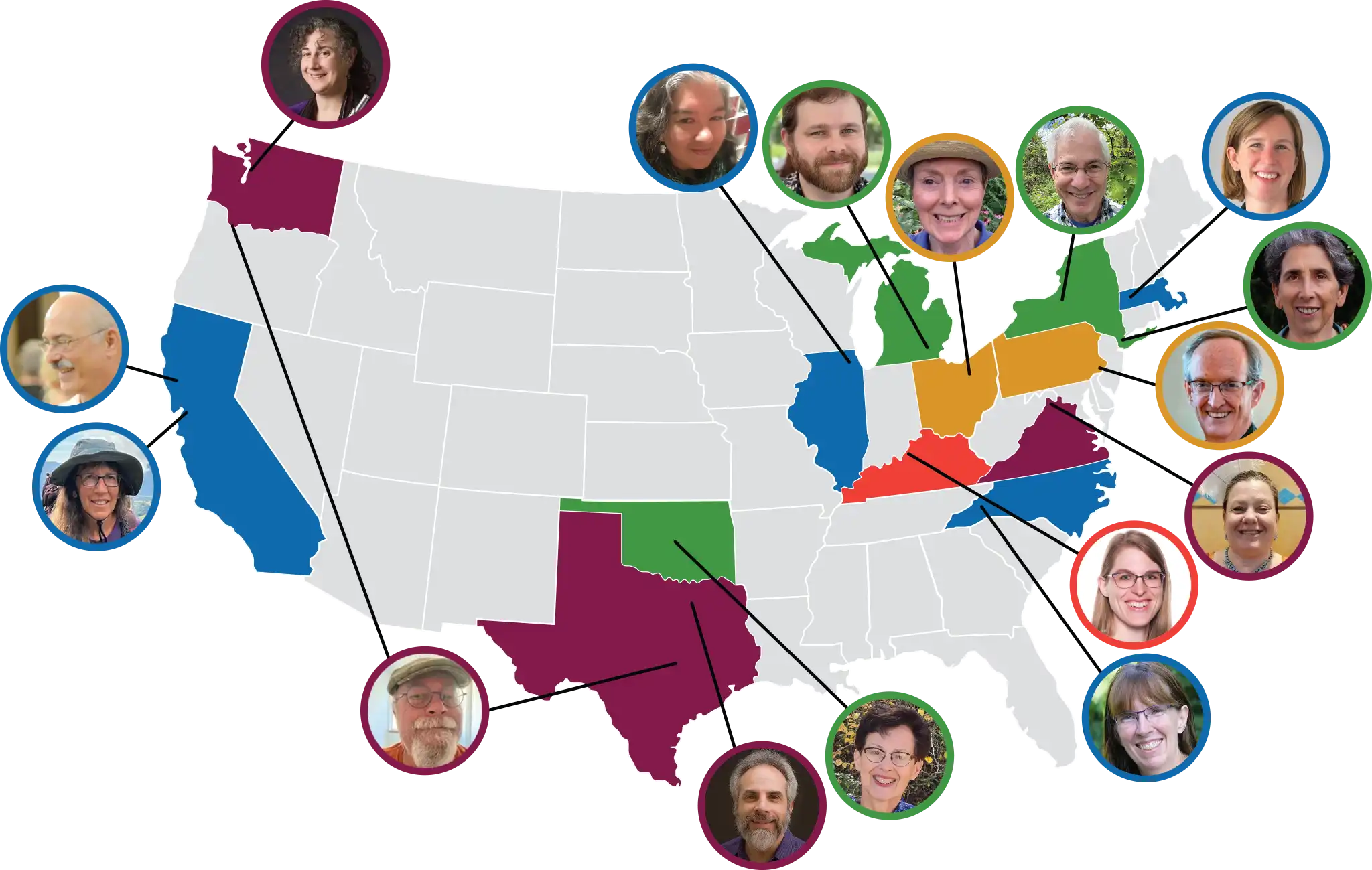 Map showing CDSS board members around the U.S.