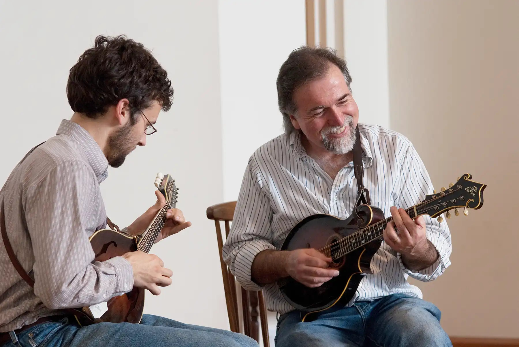 David Surette with another musician at Mandolin Fest 2012