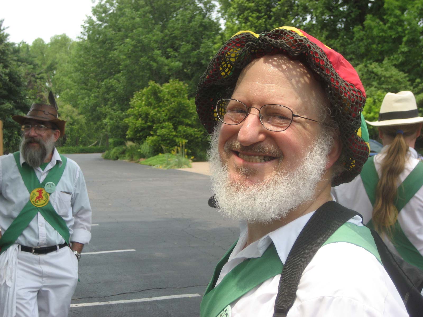 Ed Stern, wearing morris dance clothing and smiling