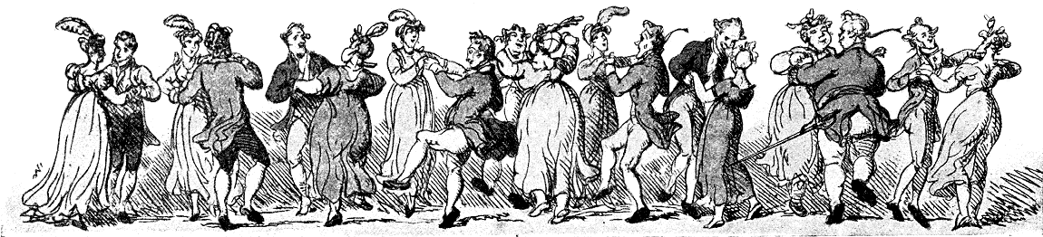 Engraving of English country dancers