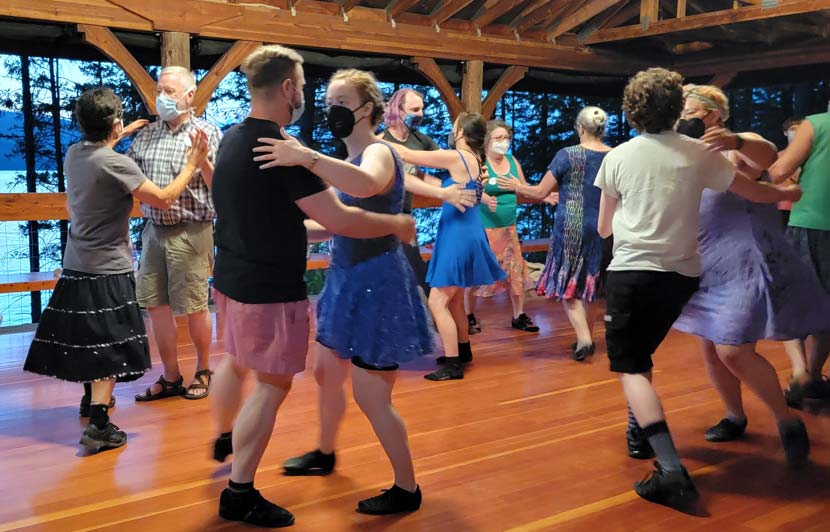 Contra dancers at Dance S'more