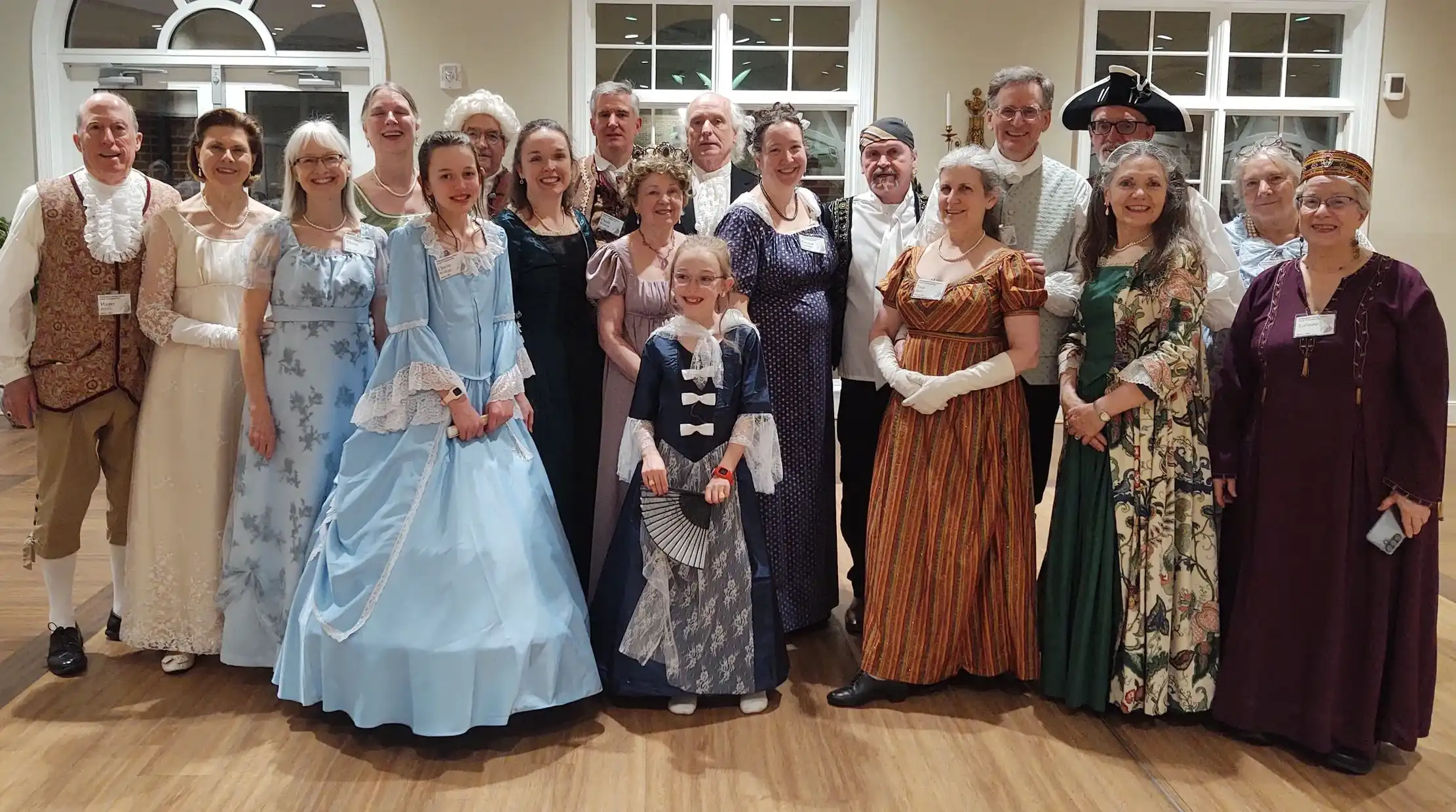 Dancers in Colonial attire at the Jefferson Ball