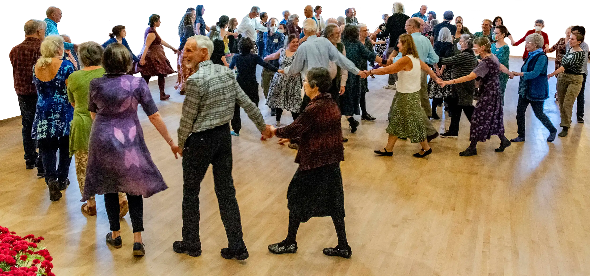 Contra dancers at the 2023 Lifetime Contribution Award ceremony