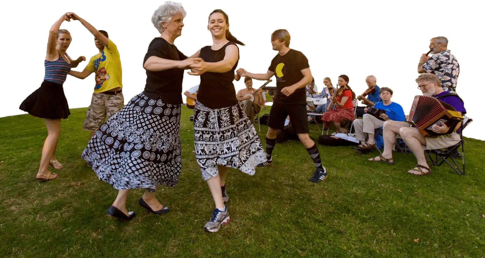 Dancers in the grass