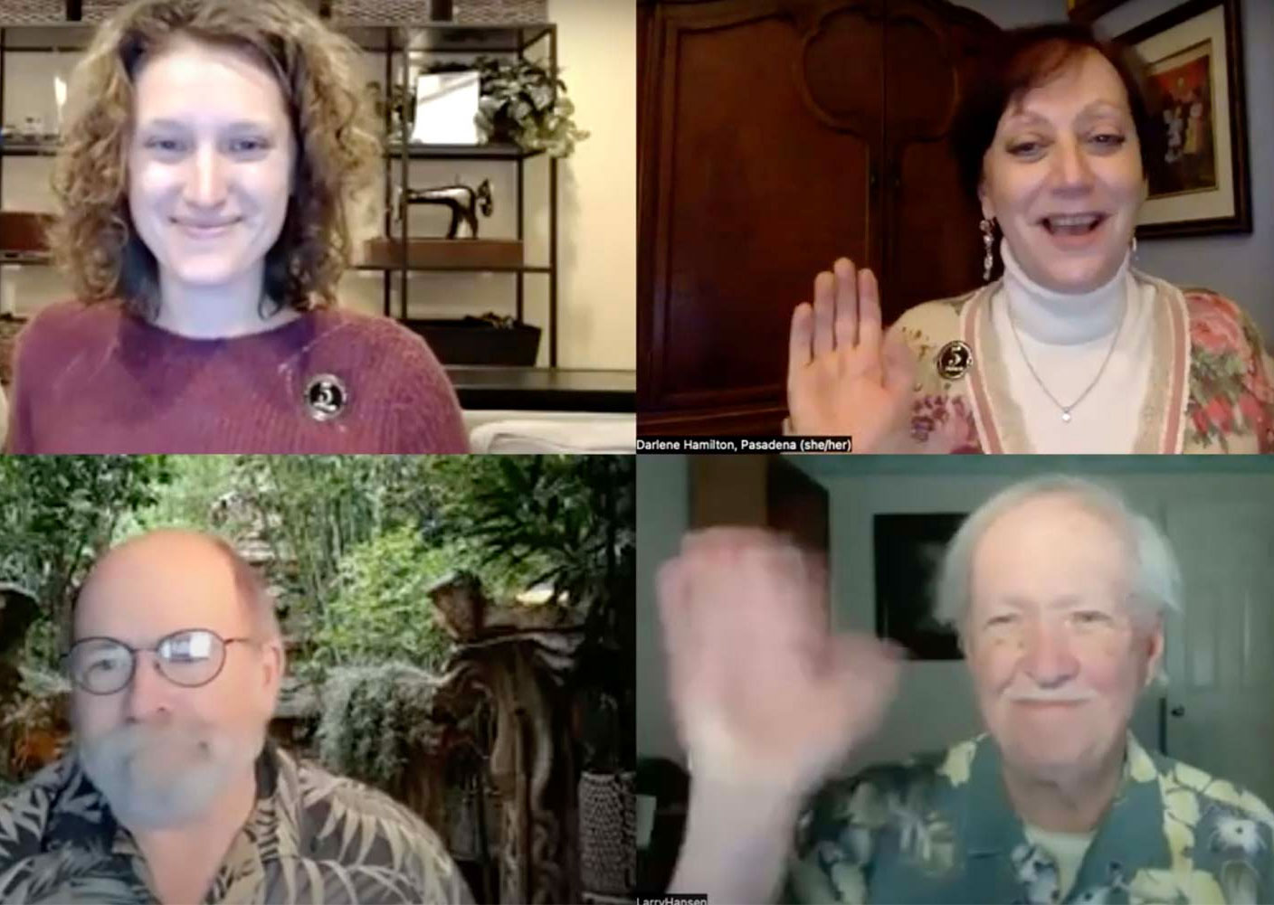 Darlene Hamilton with guests in a Zoom chat