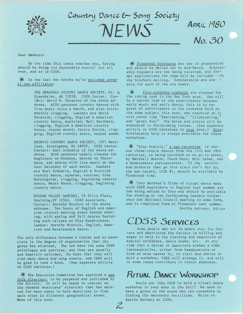 CDSS News Volume 30, April 1980