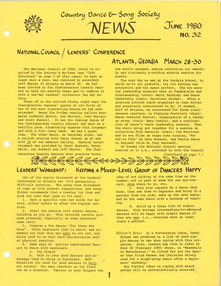 CDSS News Volume 32, June 1980
