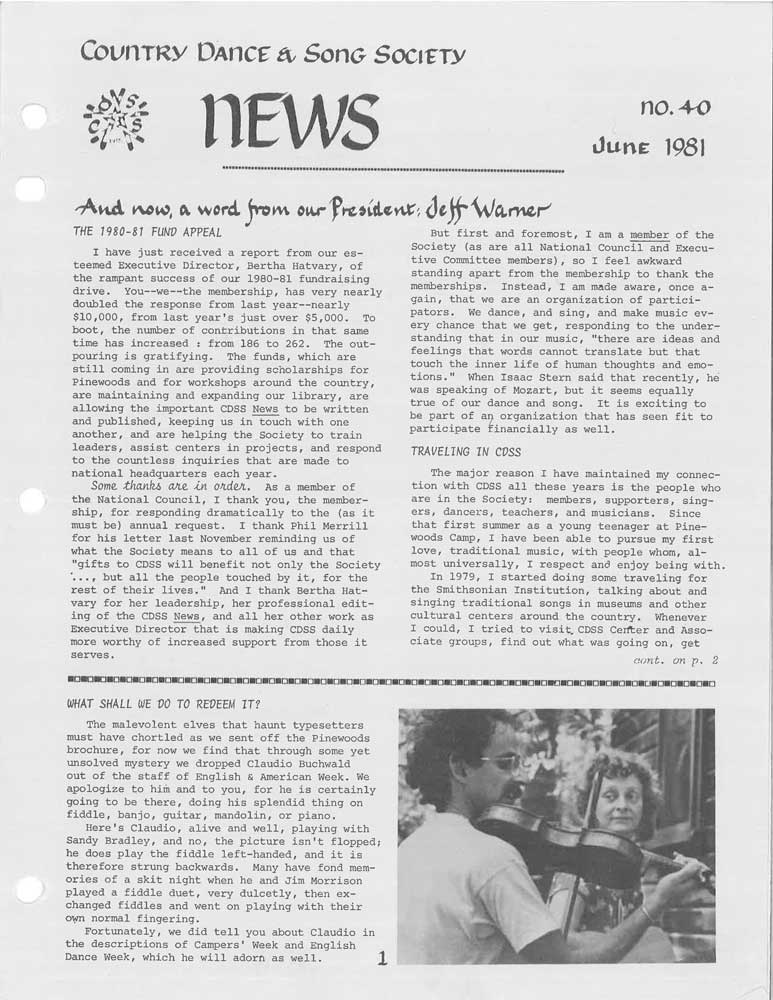 CDSS News Volume 40, June 1981