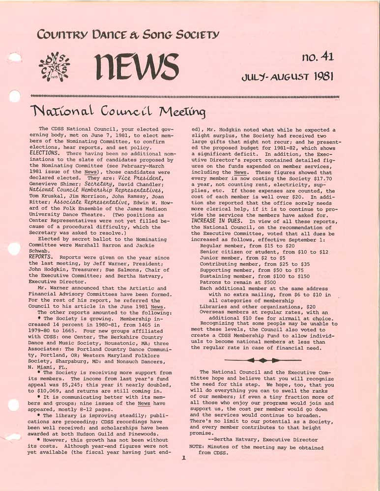 CDSS News Volume 41, July-August 1981