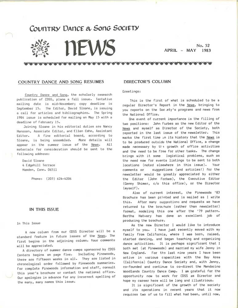 CDSS News No. 52, April-May 1983