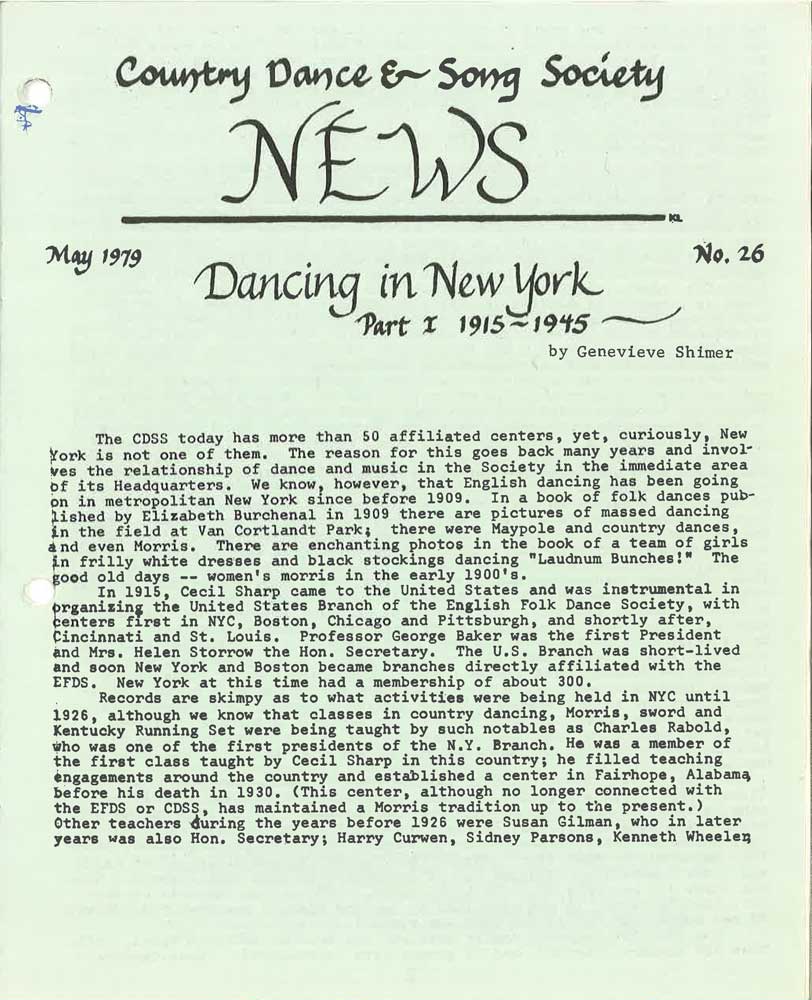 CDSS News Volume 26, May 1979