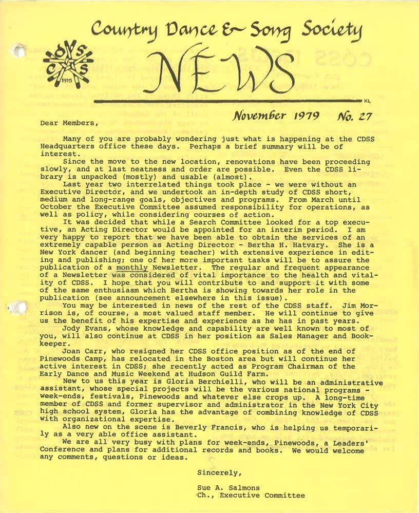 CDSS News Volume 27, November 1979
