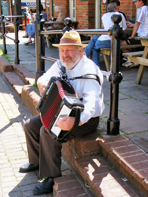 Roy Dommett playing the accordion