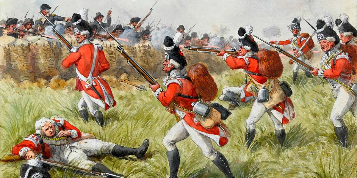 English soldiers in battle