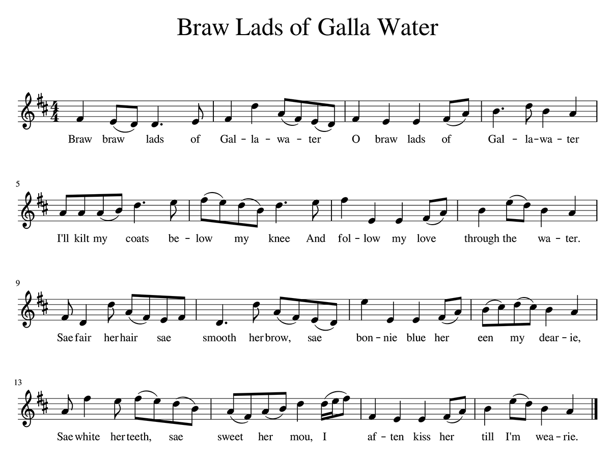 "Braw Lads of Galla Water" sheet music