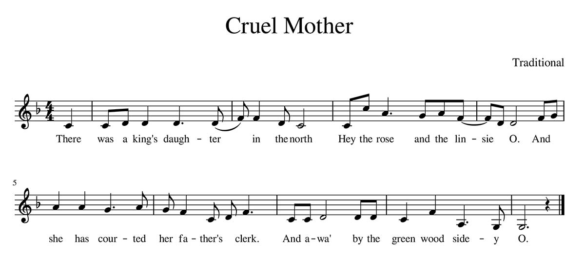 "Cruel Mother" sheet music