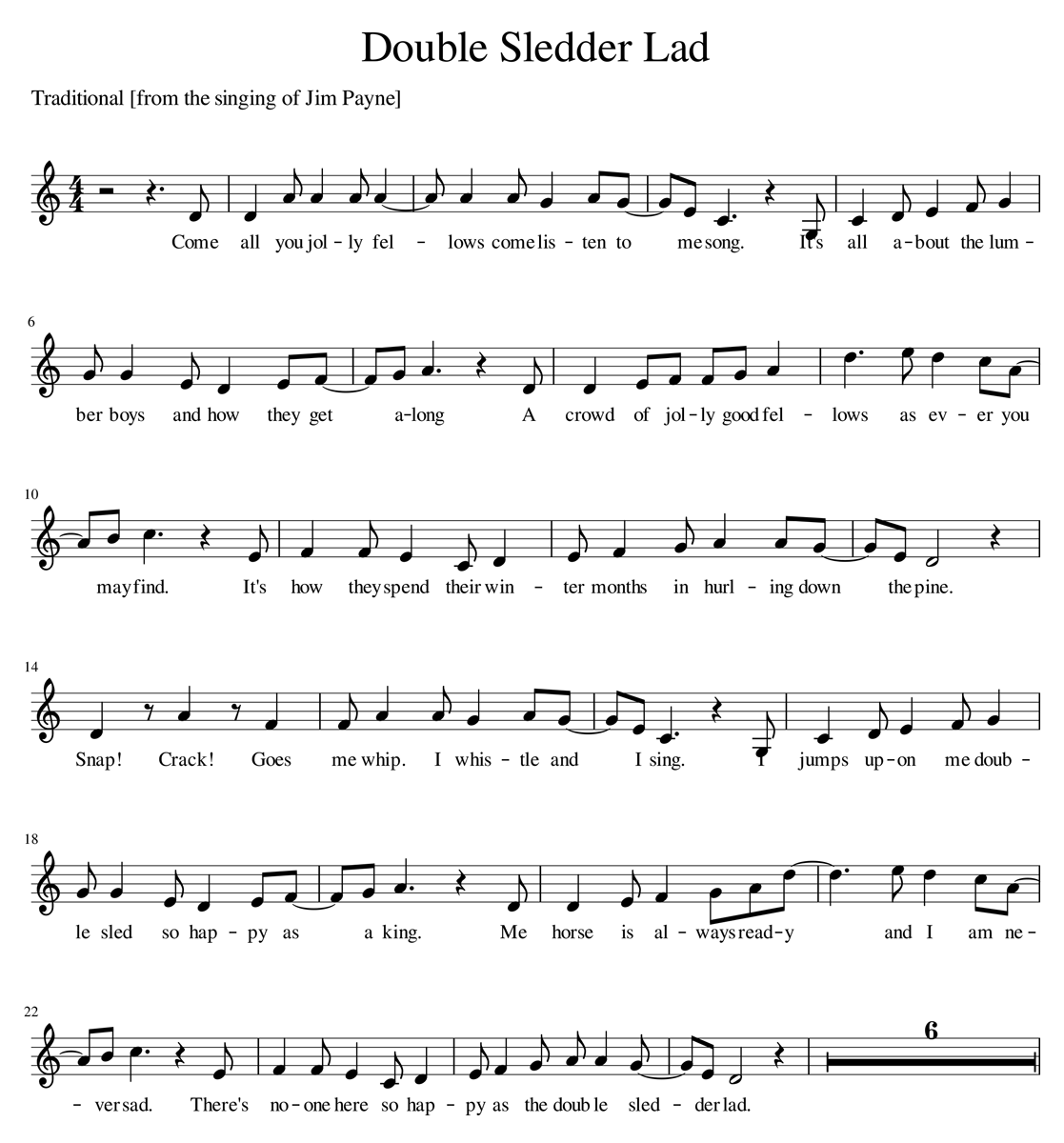 Double Sledder Lad sheet music