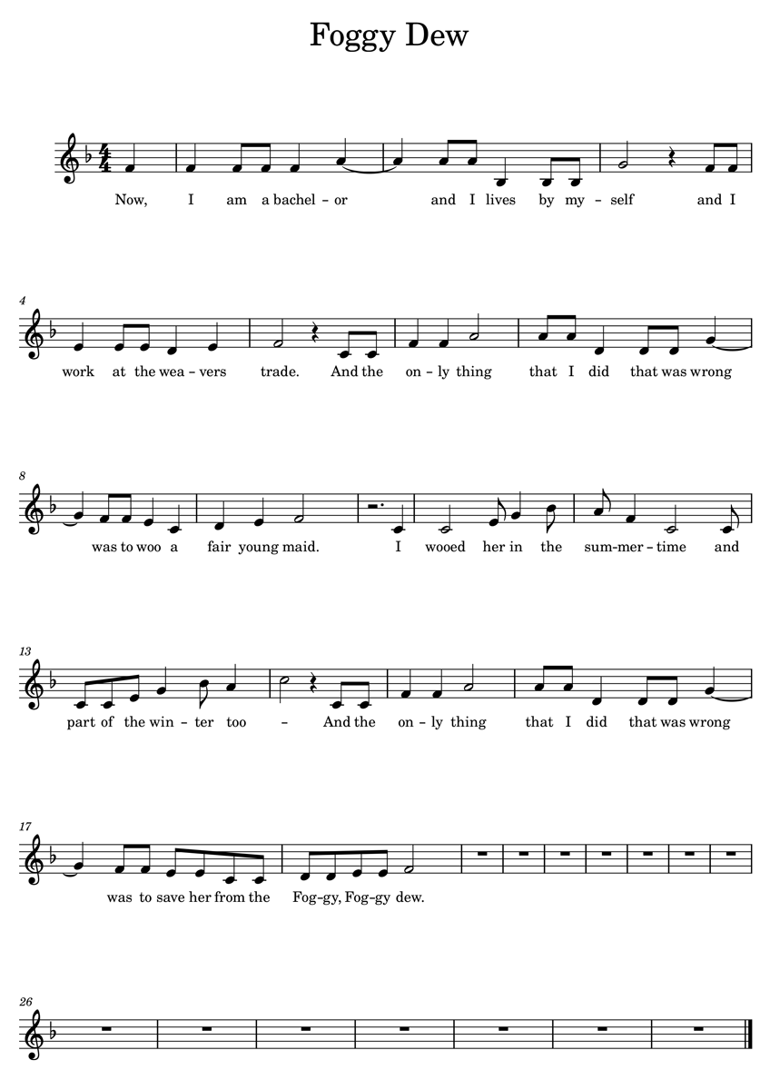 Sheet music for The Foggy Dew
