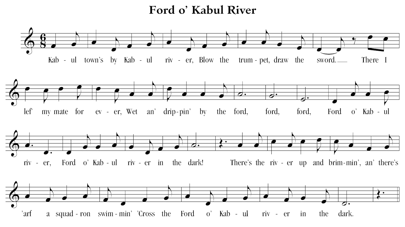 Sheet music for "Ford o' Kabul River"