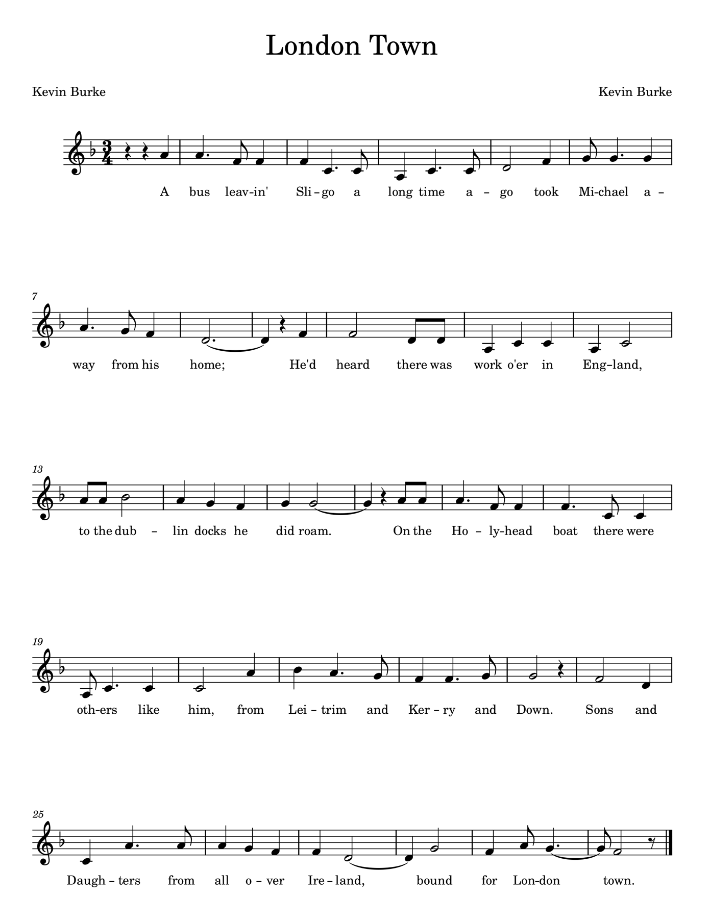 Sheet music for "London Town"