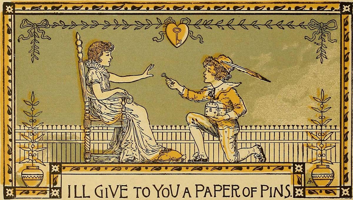 Children's illustration for "I'll Give to You a Paper of Pins"