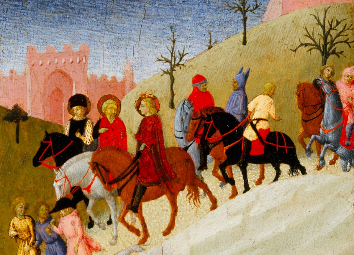 Painting of medieval pilgrims