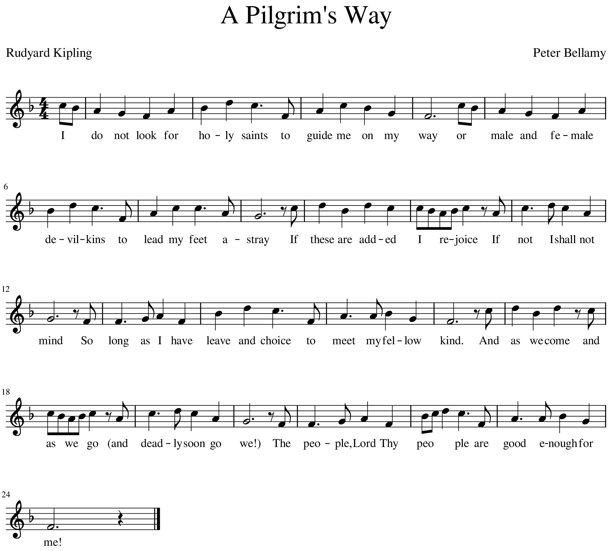"A Pilgrim's Way" sheet music