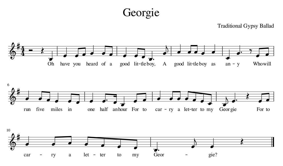 Score Georgie Single Line