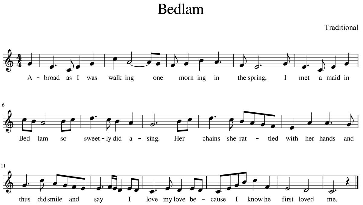 Sheet music for Bedlam