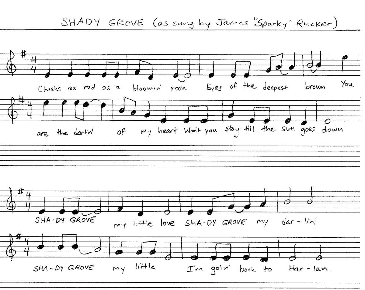 Shady Grove sheet music