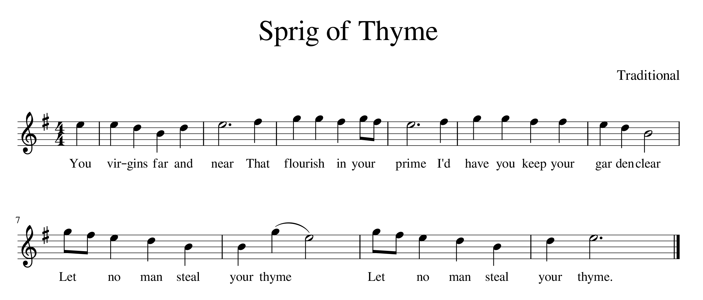 "Sprig of Thyme" sheet music