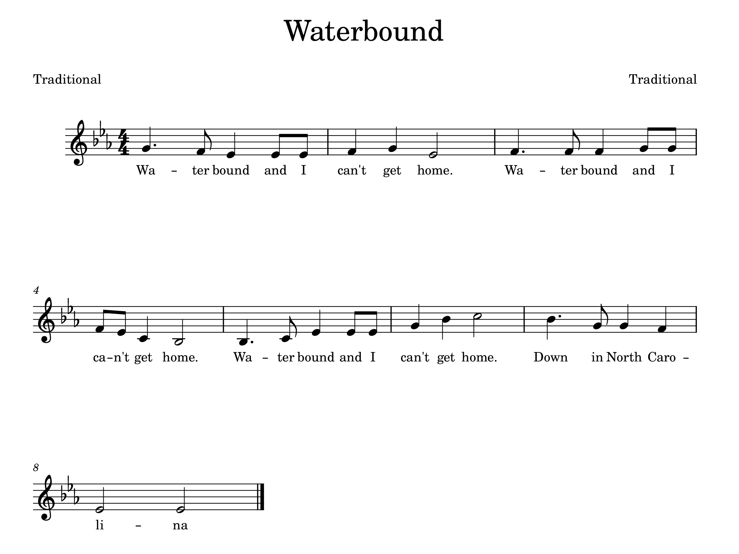 Sheet music for "Waterbound"