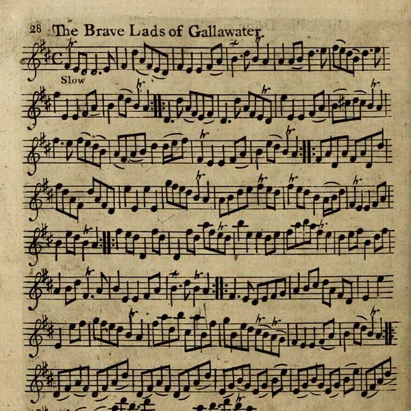 "Brave Lads of Gallawater" sheet music