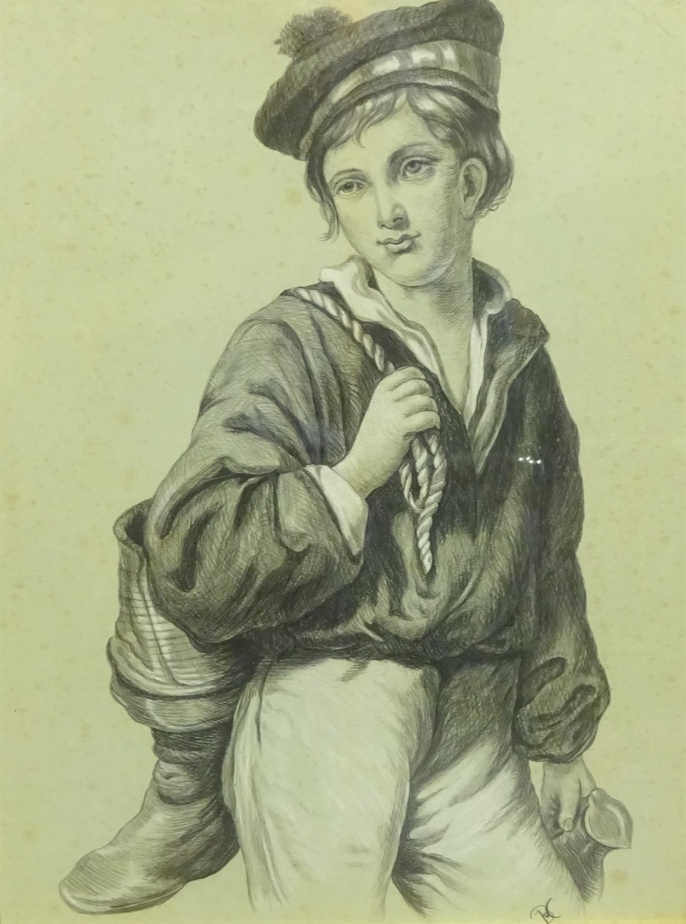 Illustration of a young person in a sailor suit