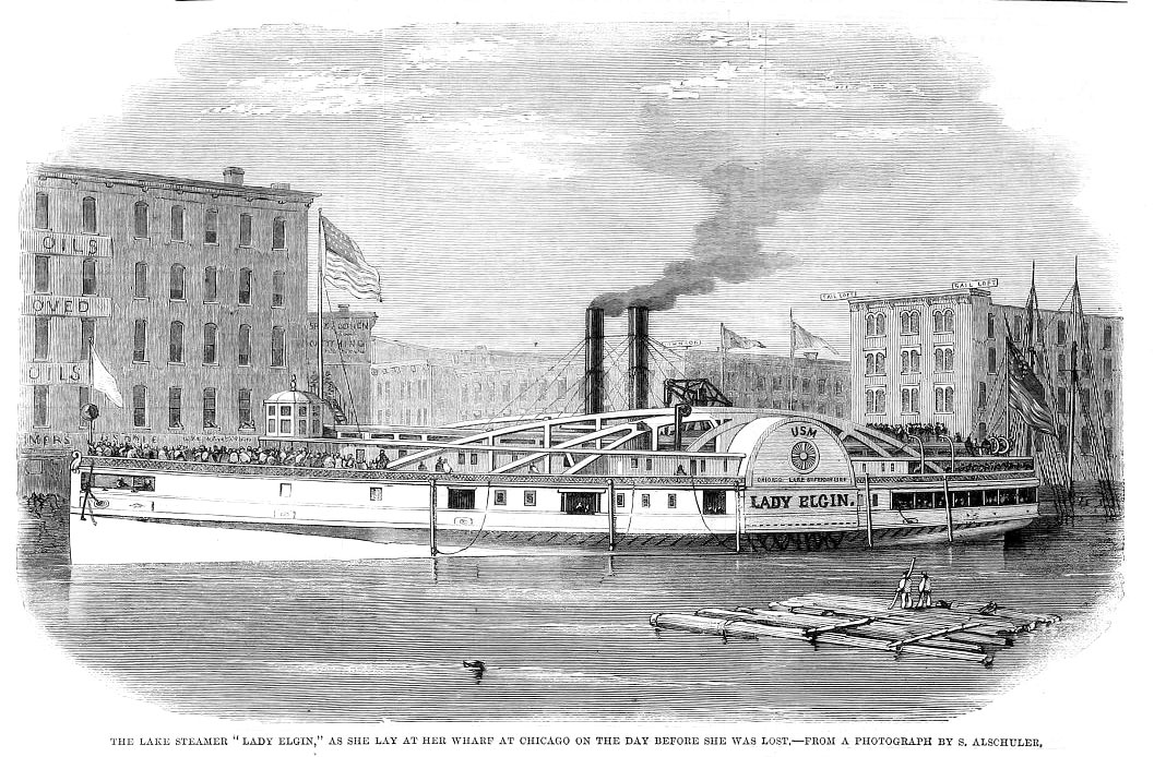The Lady Elgin steamboat