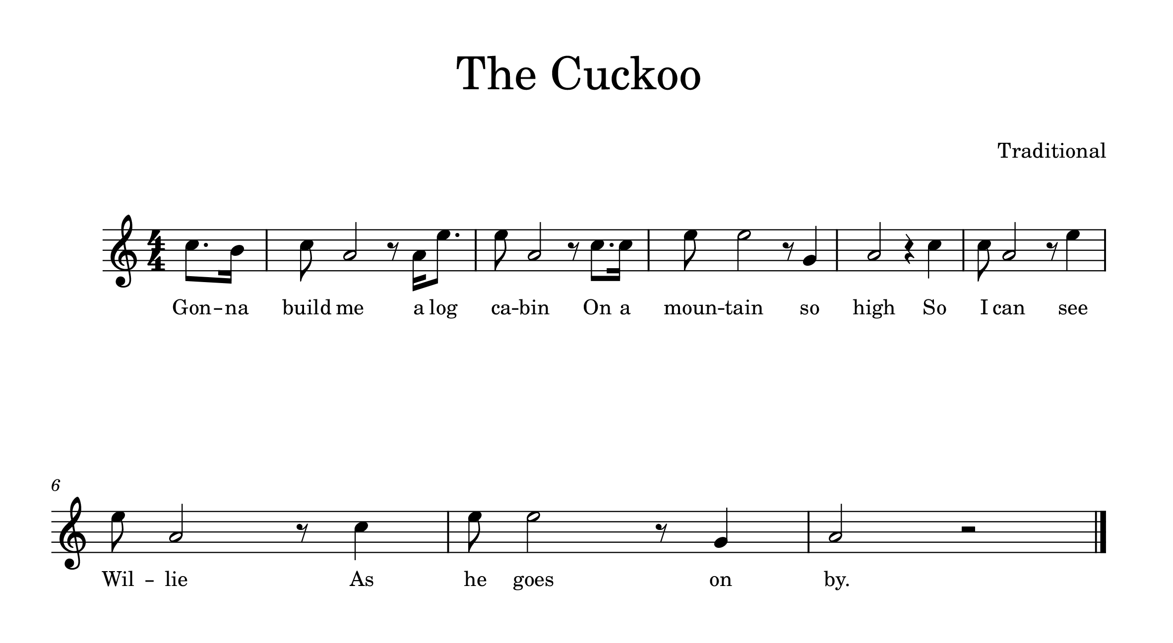 Sheet music for "The Cuckoo"