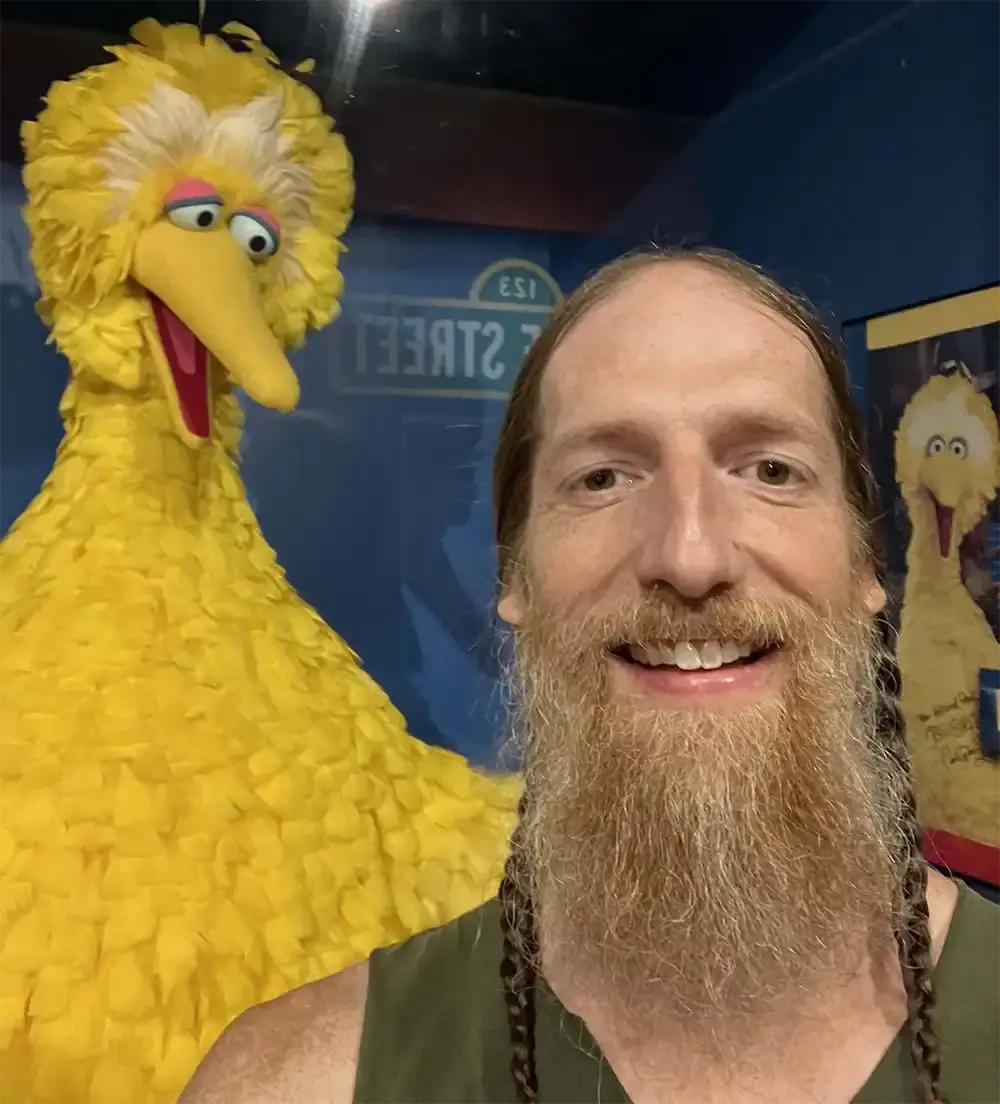 Nic Coker with Big Bird