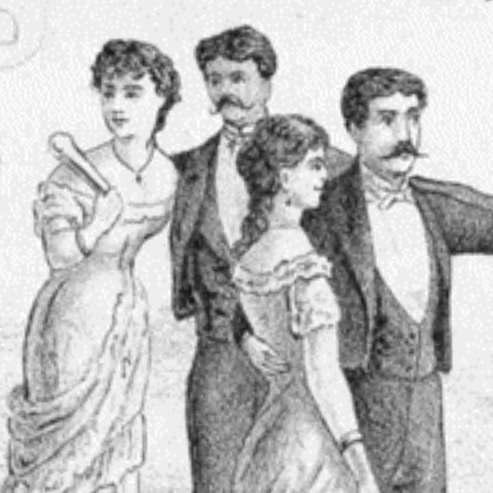 19th-century engraving of dancers at a quadrille