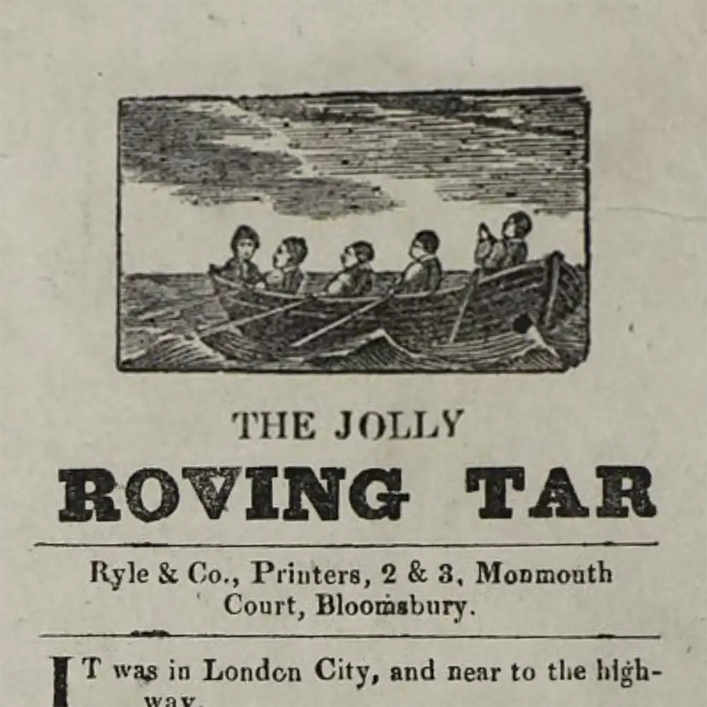 Engraved illustration for "Jolly Roving Tar"